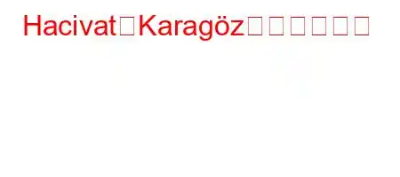 HacivatとKaragözは誰ですか？